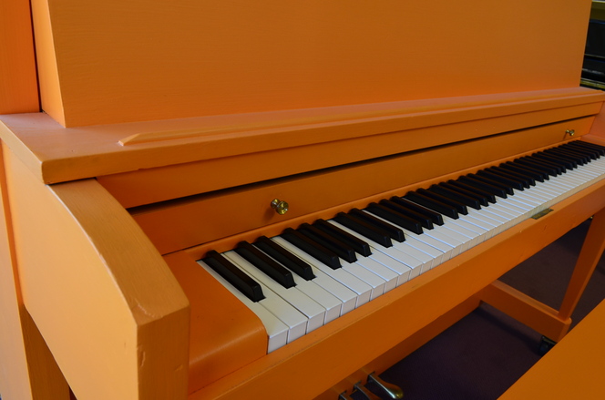 1978 Orange Baldwin Studio Piano