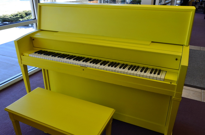 1962 Sunshine Yellow Story & Clark Studio Piano - Upright - Studio Pianos