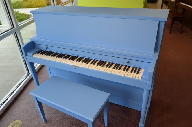 baby blue grand piano